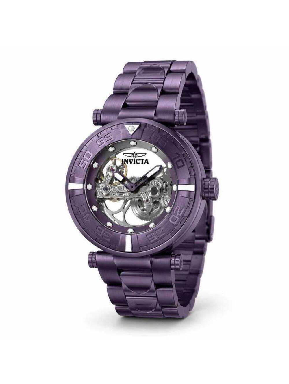 Invicta Purple Skeleton Dial Stainless Steel Men's Watch, 47mm (50790)